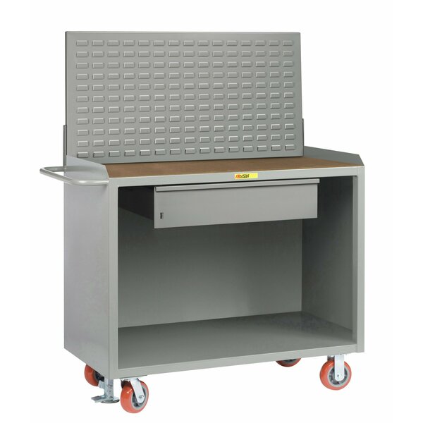 Little Giant Mobile Bench Cabinets, 36"W, HD Drawer, 1/4" Hardboard, Louvered MH-2436-HDFL-LP